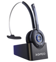 AGFEO Dect Headset IP, schnurloses Headset. ?Anschlussart: über DECT IP-Basis ?Mikrofon-Stummschaltu
