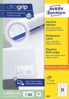 AVERY Zweckform Etiketten 3652 weiß 70,0 x 42,3 mm,...