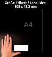 AVERY Zweckform Etiketten 3653 weiß 105,0 x 42,3 mm, 100 Blatt