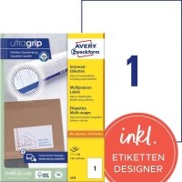AVERY Zweckform Etiketten 3478 weiß 210,0 x 297,0...