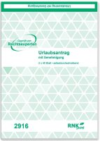 RNK-Verlag Urlaubsabwesenheitsmeldung Formularbuch 2916,...