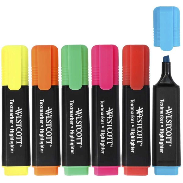WESTCOTT Textmarker farbsortiert, 6 St.