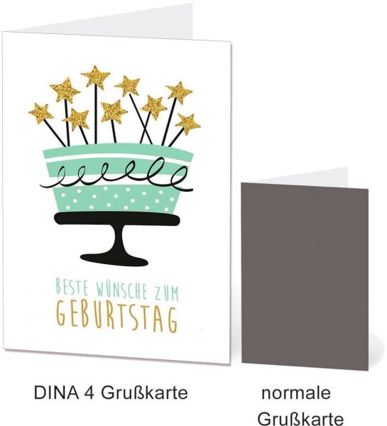 LUMA Geburtstagskarte Torte LUDINA4 01 DIN A4, 1 St.
