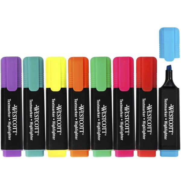 WESTCOTT Textmarker farbsortiert, 8 St.