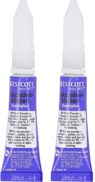 WESTCOTT Sekundenkleber 2x 3,0 g, 1 St.