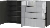 GERMANIA Sideboard Oakland, 3698-587 grafit, silber 184,0 x 42,0 x 102,0 cm, 1 St.