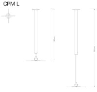 VCM my media Beamer-Deckenhalterung CPM L silber