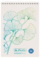 herlitz Notizblock Greenline Gingko DIN A7 kariert, 1 St.