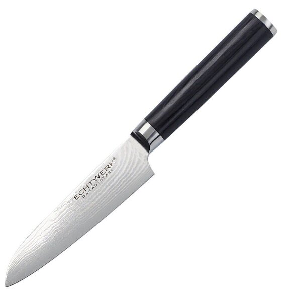 Echtwerk Santokumesser Damast silber, schwarz, Klinge: 13,0 cm, 1 St.