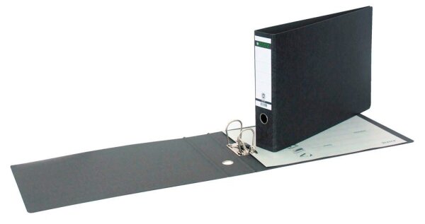 LEITZ 1073 Ordner schwarz marmoriert Karton 7,8 cm DIN A3 quer, 1 St.