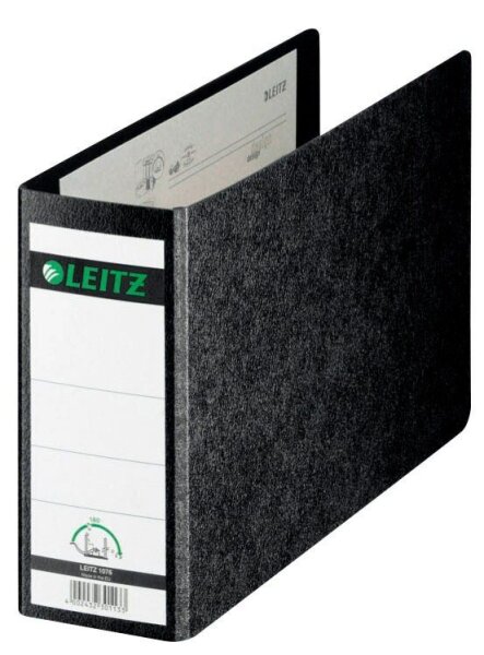 LEITZ 1076 Ordner schwarz marmoriert Karton 8,0 cm DIN A5 quer, 1 St.
