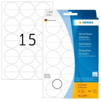 HERMA Folien-Verschlussetiketten transparent 32,0 x 32,0...