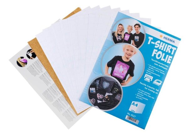 HERMA Transferpapier zum Aufbügeln schwarz DIN A4, 10 Blatt