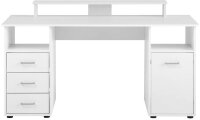 MÖBELPARTNER Niels light Schreibtisch perlweiß rechteckig, Wangen-Gestell weiß 150,0 x 70,0 cm