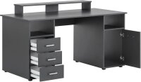 MÖBELPARTNER Niels light Schreibtisch anthrazit rechteckig, Wangen-Gestell grau 150,0 x 70,0 cm