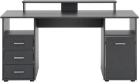 MÖBELPARTNER Niels light Schreibtisch anthrazit rechteckig, Wangen-Gestell grau 150,0 x 70,0 cm