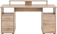MÖBELPARTNER Niels light Schreibtisch wildeiche rechteckig, Wangen-Gestell eiche 150,0 x 70,0 cm