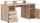 MÖBELPARTNER Niels light Schreibtisch wildeiche rechteckig, Wangen-Gestell eiche 150,0 x 70,0 cm