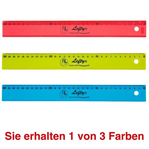 KUM Lineal L3 Flexi® TB Lefty® 30,0 cm, farbsortiert