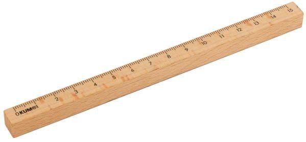 KUM Lineal square 15,0 cm, natur
