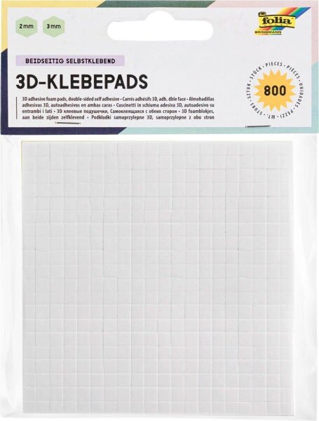 folia doppelseitige Klebepads, 0,5 x 0,5 cm, 800 St.