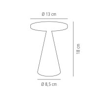 APS CONE LED Akku-Tischleuchte schwarz 2,0 W