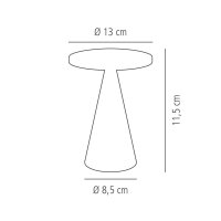 APS CONE MINI LED Akku-Tischleuchte gold 2,0 W
