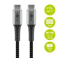 goobay USB C Kabel 0,5 m schwarz, grau, 1 St.