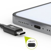 goobay USB C Kabel 0,5 m schwarz, grau, 1 St.