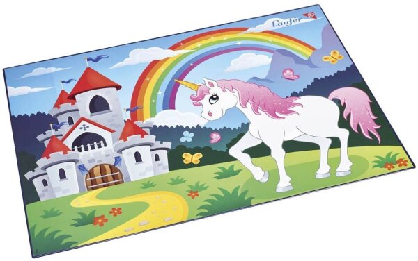 Läufer Schreibtischunterlage Einhorn bunt Kunststoff 53,0 x 40,0 cm, 1 St.