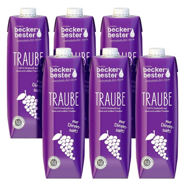 beckers bester TRAUBE Direktsaft 6x 1,0 l  ( 78402 )