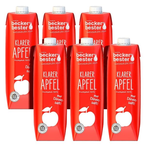 beckers bester KLARER APFEL Direktsaft 6x 1,0 l  ( 78112 )