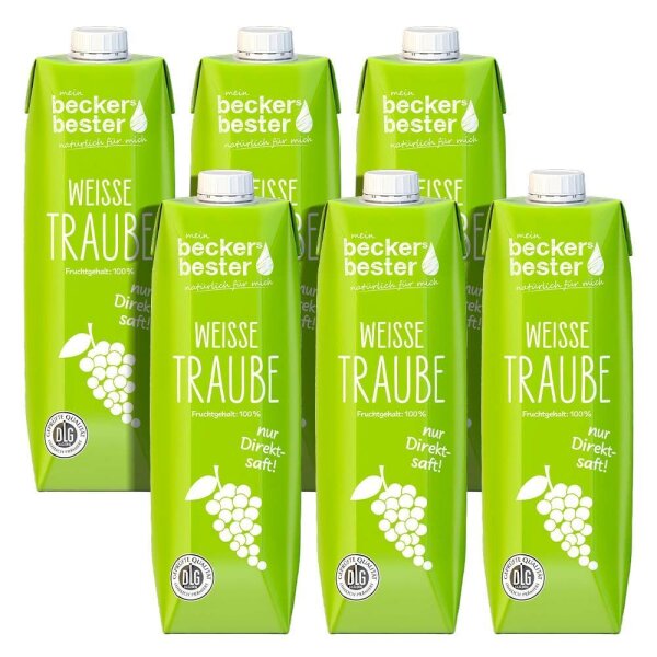 beckers bester WEISSE TRAUBE Direktsaft 6x 1,0 l  ( 78212 )