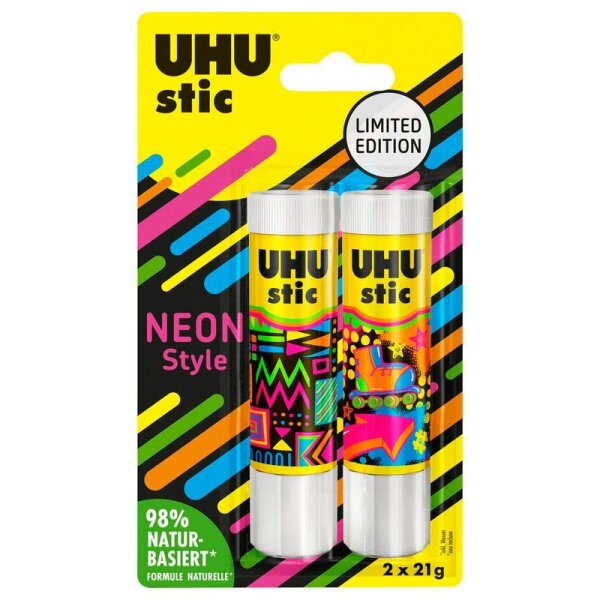 2 UHU Neon Edition Klebestifte 2x 21,0 g  ( 53910 )