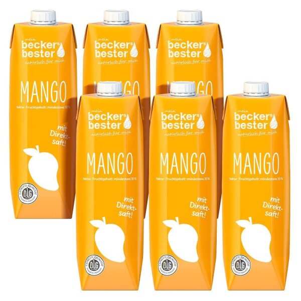 beckers bester MANGO Fruchtnektar 6x 1,0 l  ( 78122 )