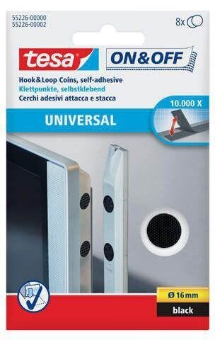 tesa Klettpunkte ON & OFF® UNIVERSAL schwarz, 8 St.