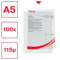 Esselte Sichthüllen Standard Plus 54850 DIN A5 transparent genarbt 0,12 mm, 100 St.