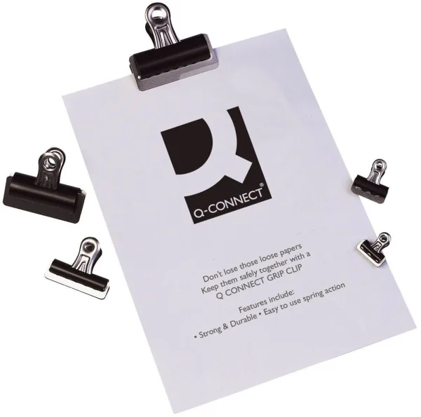 Q-CONNECT Briefklemmer schwarz 7,0 cm, 10 St.