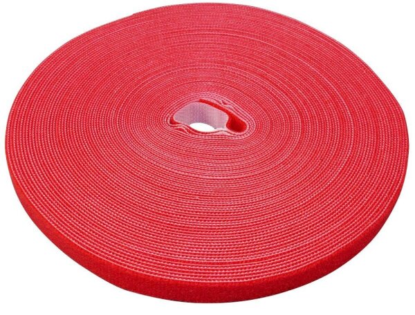 LABEL THE CABLE Klettband ROLL STRAP PRO rot 25,0 m x 1,6 cm, 1 St.