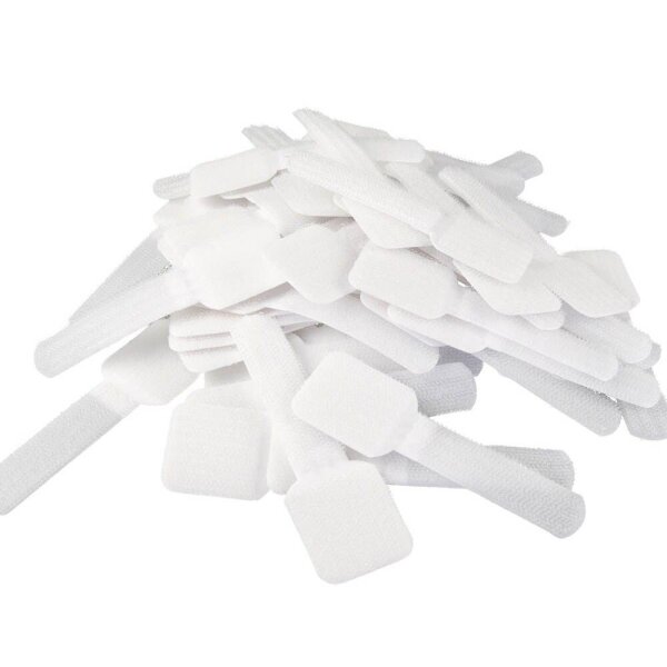 LABEL THE CABLE Klettkabelbinder WALL STRAPS PRO weiß 9,0 cm x 1,6 cm, 50 St.