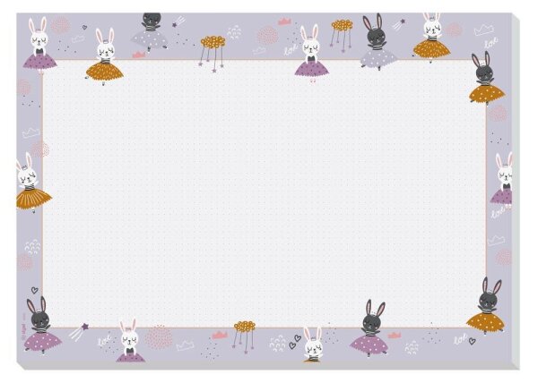 SIGEL Schreibtischunterlage Bunny Ballerinas flieder Papier 42,0 x 29,7 cm, 30,0 Blatt