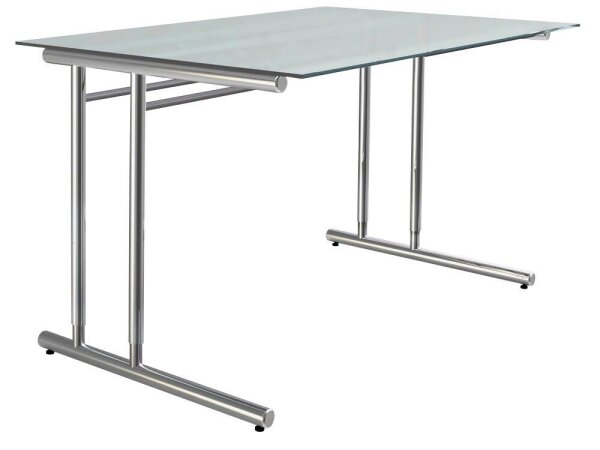 Kerkmann Lago Schreibtisch satiniert rechteckig, C-Fuß-Gestell chrom 120,0 x 80,0 cm