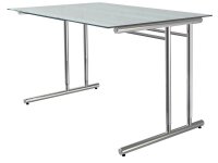 Kerkmann Lago Schreibtisch satiniert rechteckig, C-Fuß-Gestell chrom 120,0 x 80,0 cm