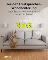 goobay Lautsprecher-Wandhalterung Modern Era 1 Flex weiß