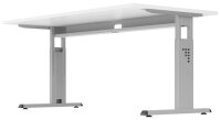 HAMMERBACHER OS 16 höhenverstellbarer Schreibtisch buche rechteckig, C-Fuß-Gestell silber 160,0 x 80,0 cm
