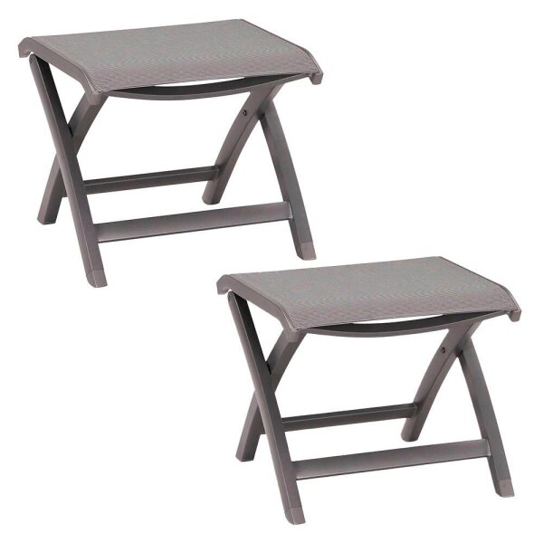 barths Gartenhocker Larino antikgrau, Metall, 2 St.