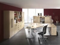 HAMMERBACHER OS 16 höhenverstellbarer Schreibtisch ahorn rechteckig, C-Fuß-Gestell silber 160,0 x 80,0 cm