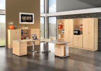 HAMMERBACHER OS 16 höhenverstellbarer Schreibtisch ahorn rechteckig, C-Fuß-Gestell silber 160,0 x 80,0 cm