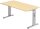 HAMMERBACHER OS 16 höhenverstellbarer Schreibtisch ahorn rechteckig, C-Fuß-Gestell silber 160,0 x 80,0 cm