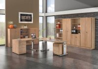 HAMMERBACHER OS 16 höhenverstellbarer Schreibtisch nussbaum rechteckig, C-Fuß-Gestell silber 160,0 x 80,0 cm